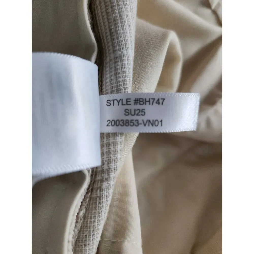 NWOT J. Crew Men's Straight-Fit Linen-Cotton Blend Pant Plaid Beige 32/34